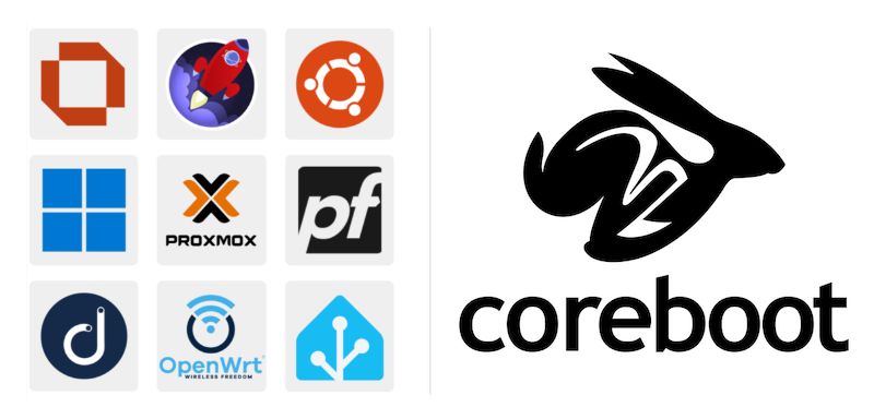 coreboot and OS logos